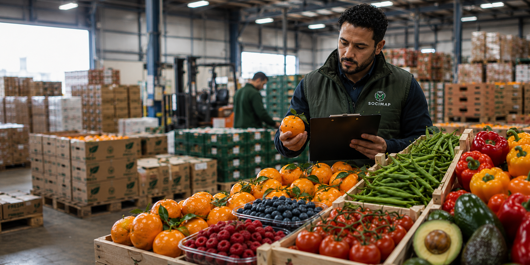 SOCIMAP quality inspection at a fresh produce warehouse